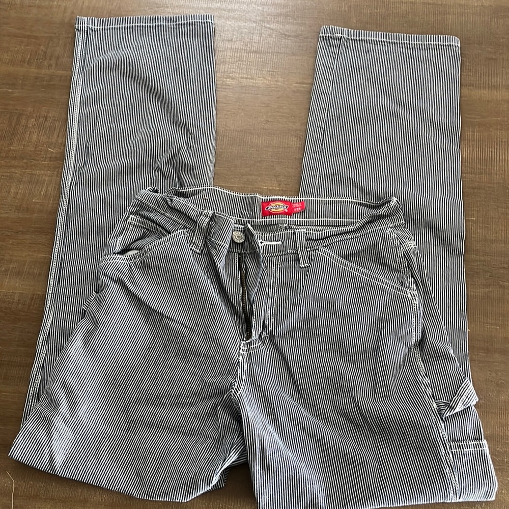 Grey and white striped Dickies pants
